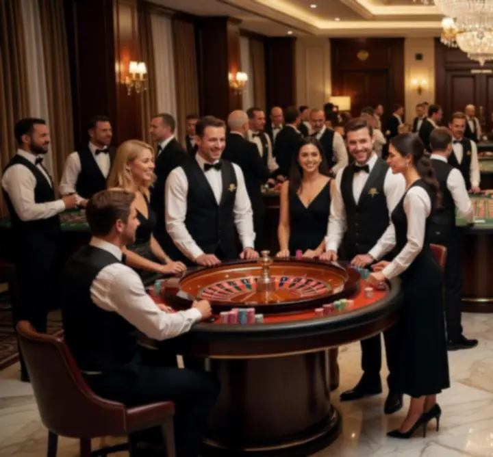 Zespół profesjonalnych krupierów 
