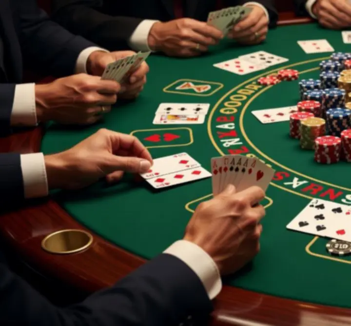 Stoły do ruletki, blackjacka i innych gier kasynowych przygotowane na event