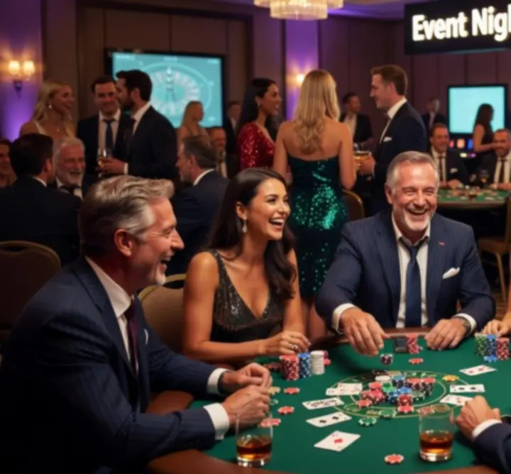 Montaż zdjęć z poprzednich wydarzeń pokerowych i kasynowych organizowanych przez 