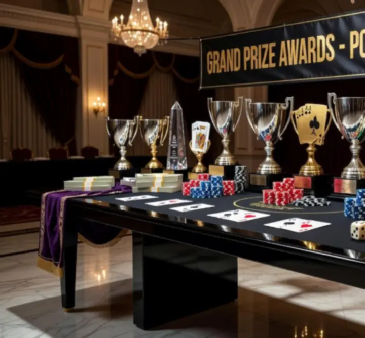 Statuetki i nagrody przygotowane na turniej pokerowy